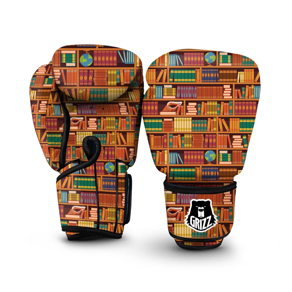 Book Lover Library Librarian Print Pattern Boxing Gloves-grizzshop