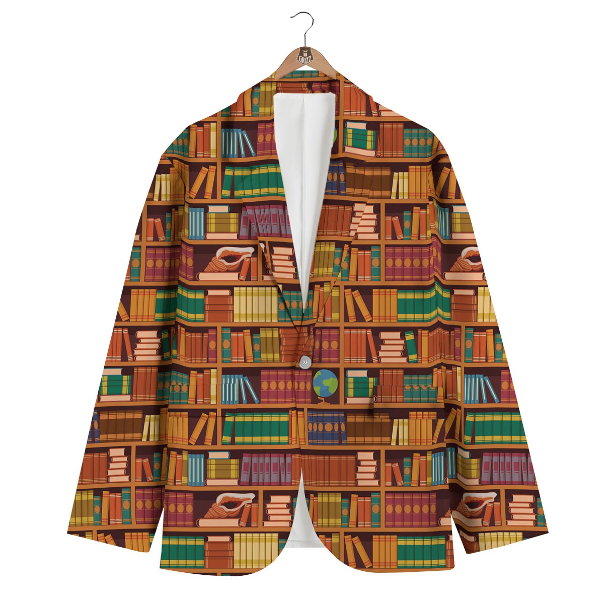 Book Lover Library Librarian Print Pattern Men's Blazer-grizzshop