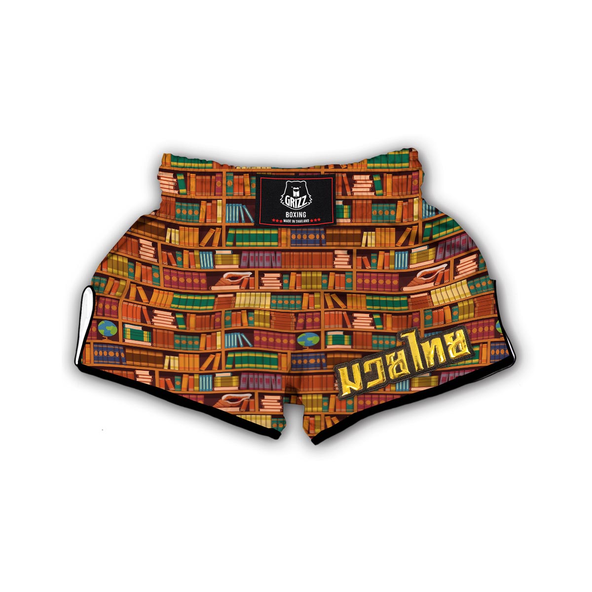 Book Lover Library Librarian Print Pattern Muay Thai Boxing Shorts-grizzshop