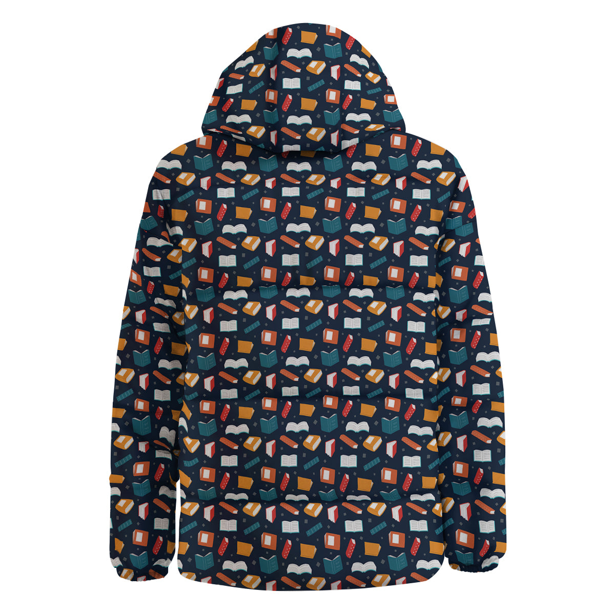 Books Colorful Print Pattern Down Jacket-grizzshop