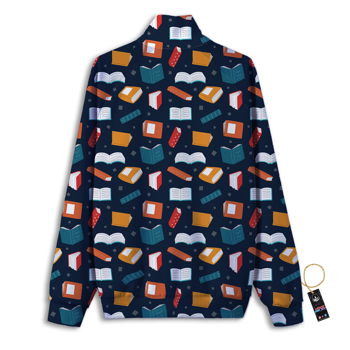 Books Colorful Print Pattern Track Jacket-grizzshop