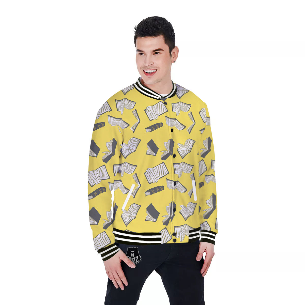 Books Pop Art Print Pattern Baseball Jacket-grizzshop