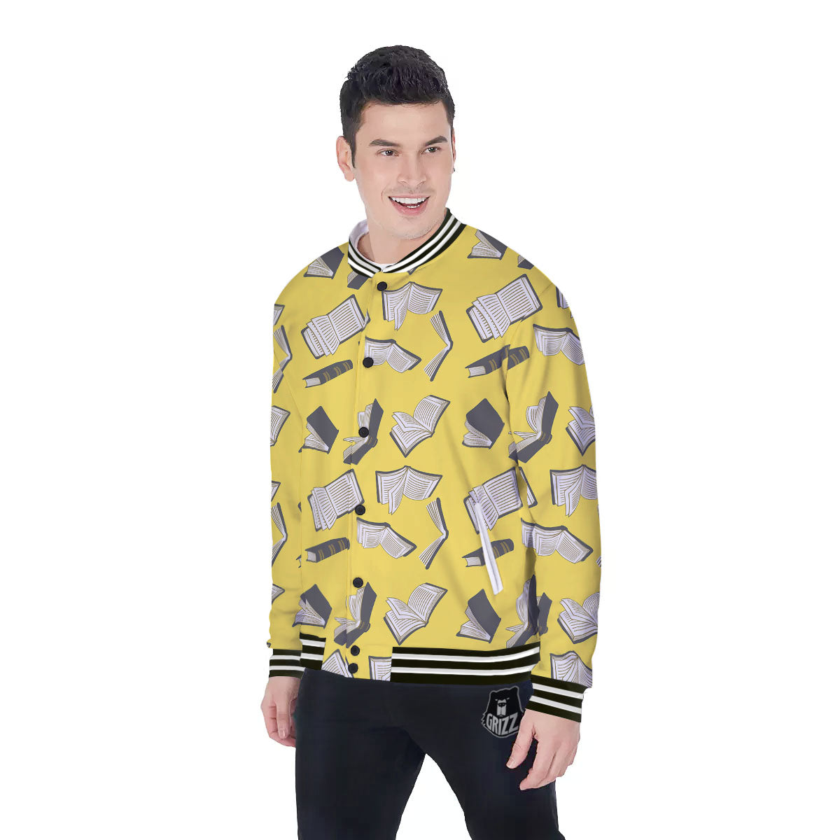 Books Pop Art Print Pattern Baseball Jacket-grizzshop