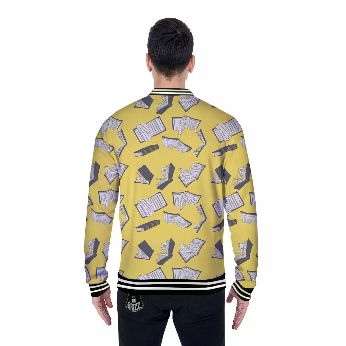 Books Pop Art Print Pattern Baseball Jacket-grizzshop