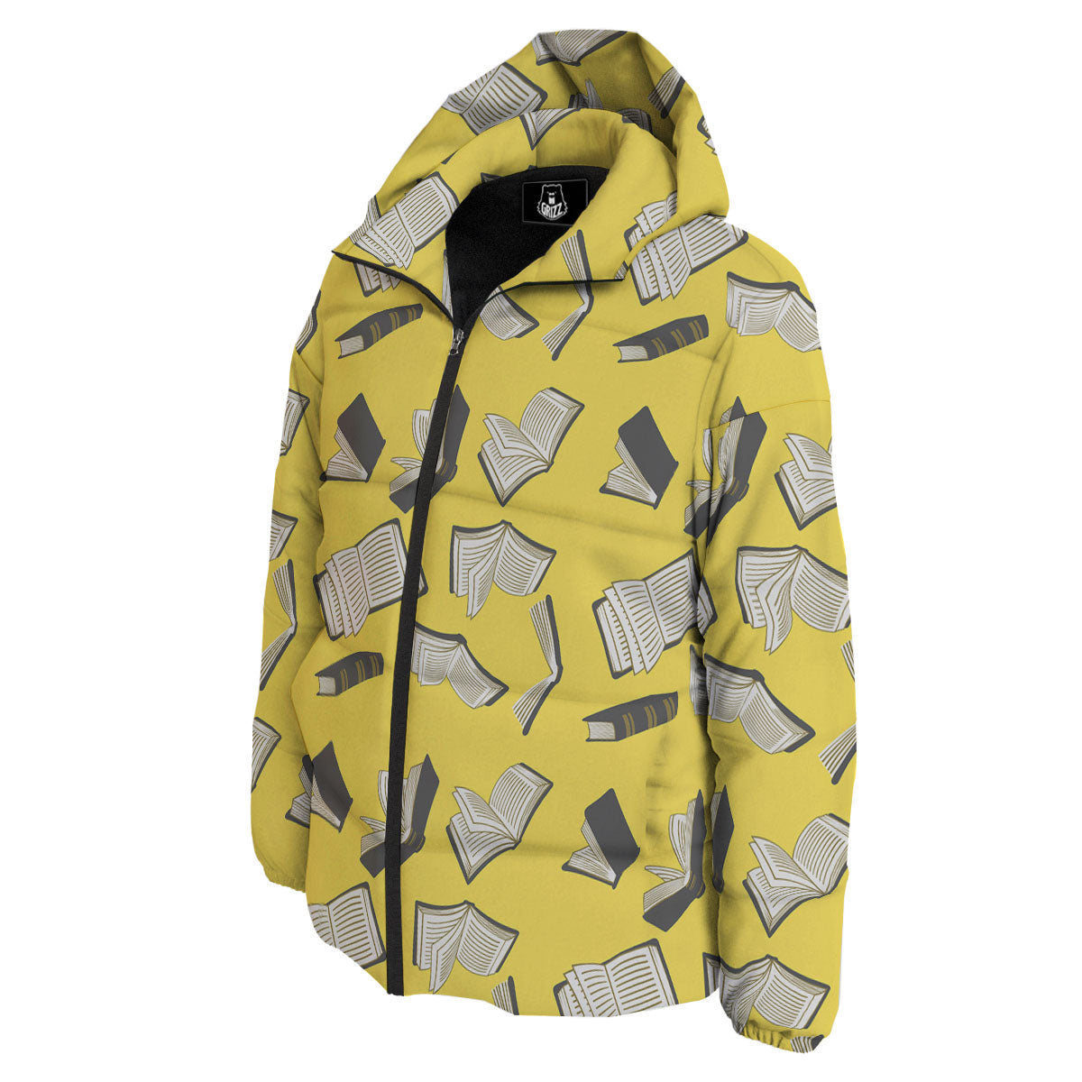 Books Pop Art Print Pattern Down Jacket-grizzshop