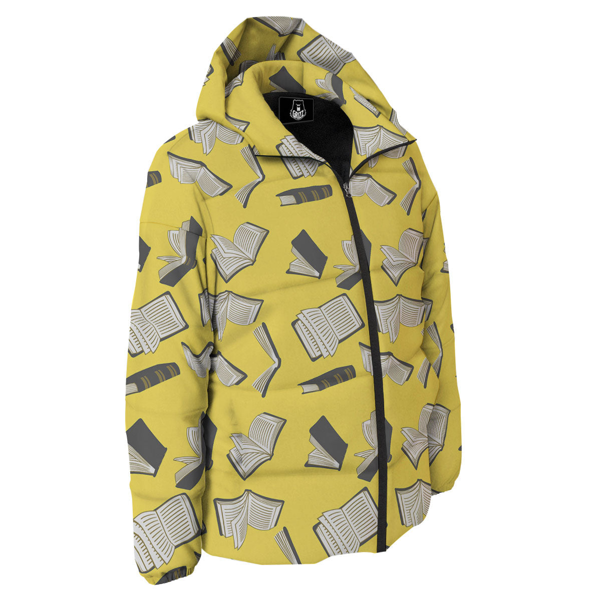 Books Pop Art Print Pattern Down Jacket-grizzshop