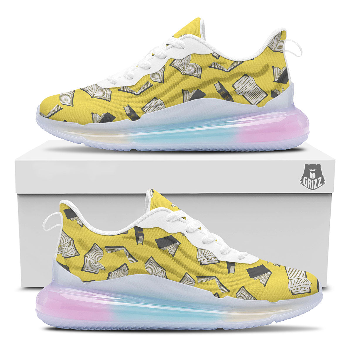 Books Pop Art Print Pattern Running Sneakers-grizzshop