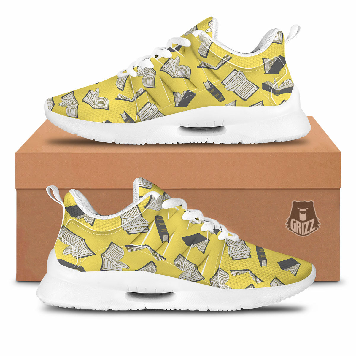 Books Pop Art Print Pattern Tennis Shoes-grizzshop