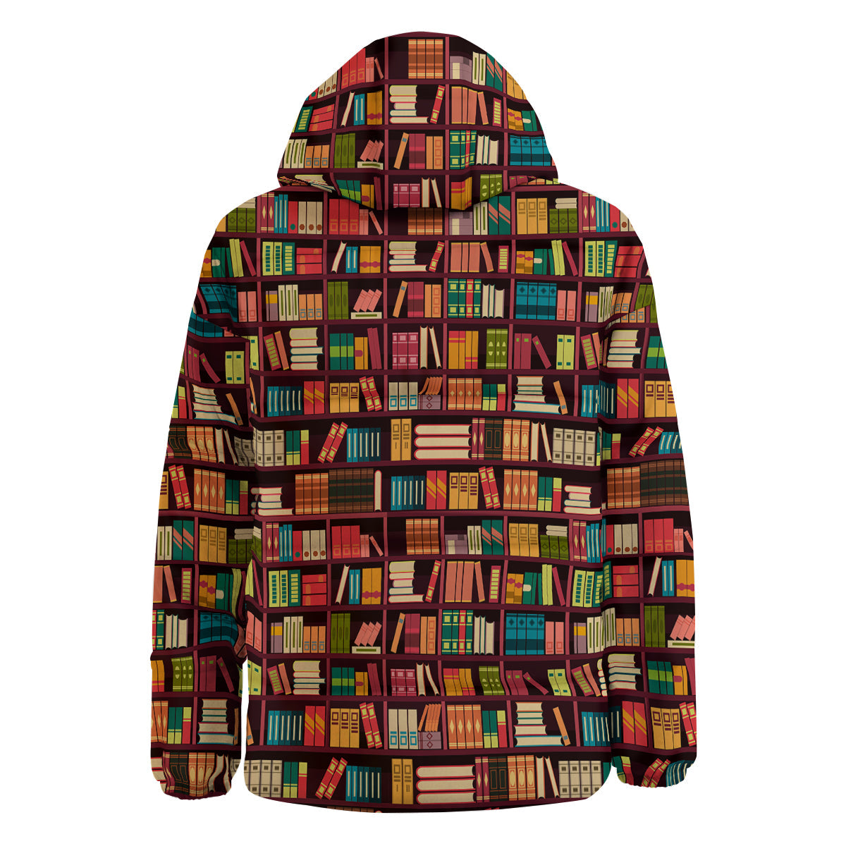 Bookshelf Vintage Print Pattern Down Jacket-grizzshop