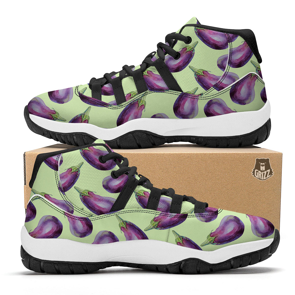 Boombox And Cassette Tape Print Pattern Black Bball Shoes-grizzshop