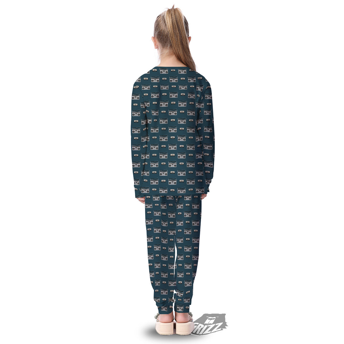 Boombox And Cassette Tape Print Pattern Kid's Pajamas-grizzshop