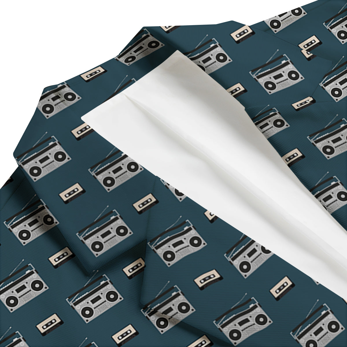Boombox And Cassette Tape Print Pattern Men's Blazer-grizzshop