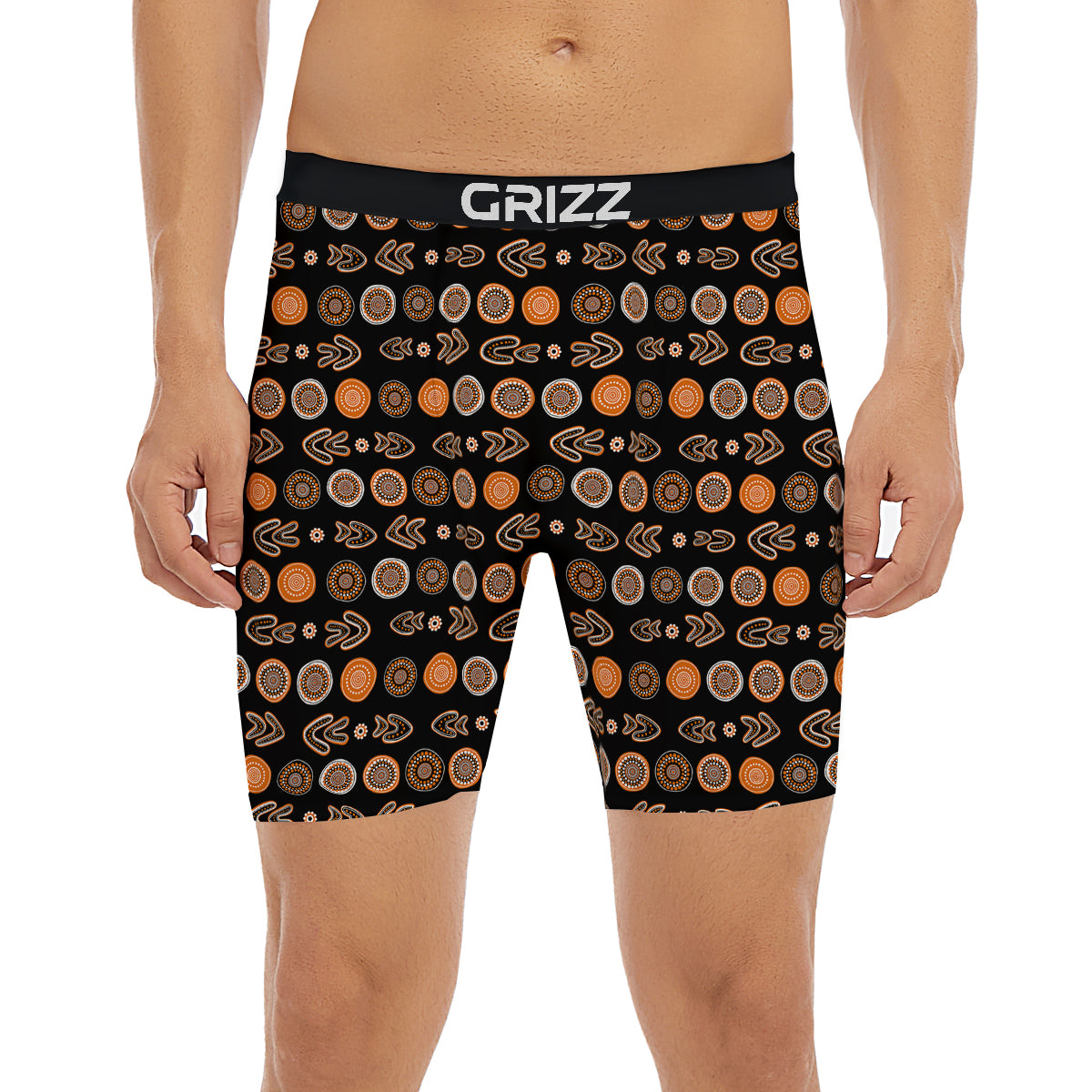 Boomerang Aboriginal Print Pattern Boxer Briefs-grizzshop