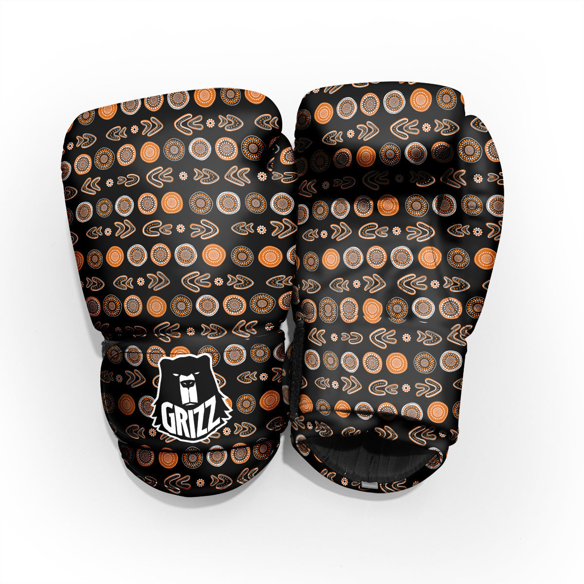 Boomerang Aboriginal Print Pattern Pro Boxing Glove