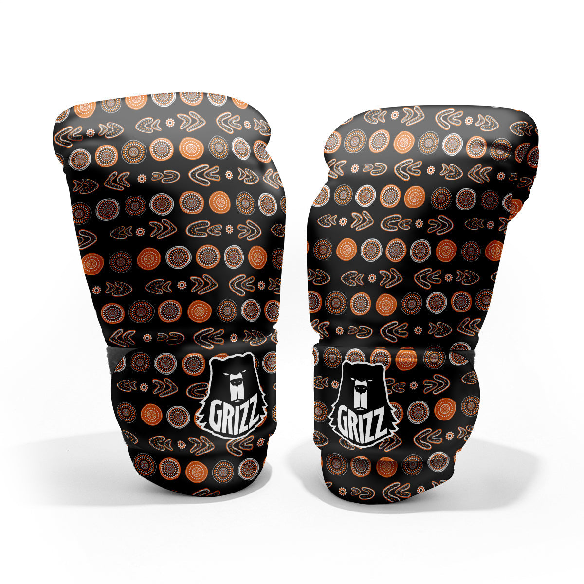 Boomerang Aboriginal Print Pattern Pro Boxing Glove