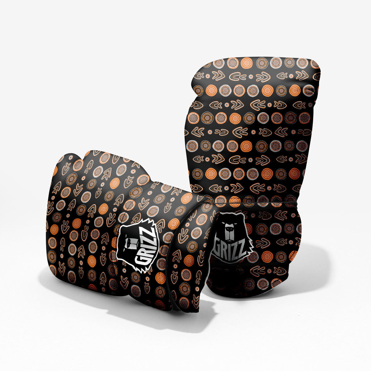 Boomerang Aboriginal Print Pattern Pro Boxing Glove