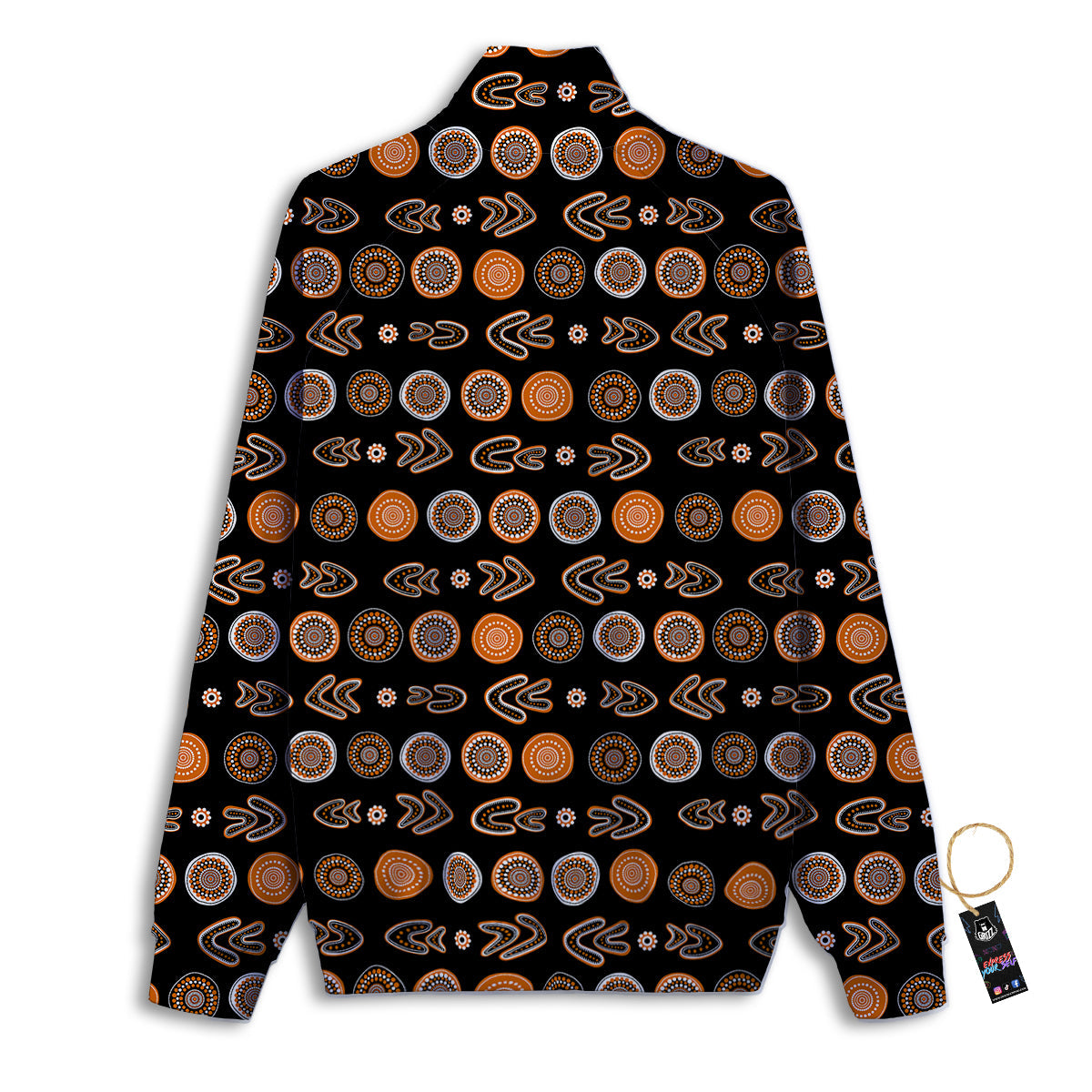 Boomerang Aboriginal Print Pattern Track Jacket-grizzshop