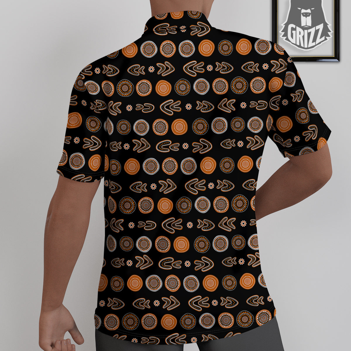 Boomerang Aboriginal Print Pattern Untucked Shirts-grizzshop
