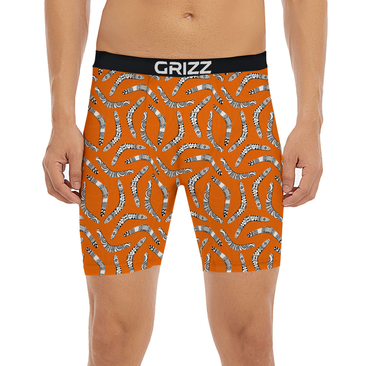 Boomerang Australian Aboriginal Print Boxer Briefs-grizzshop