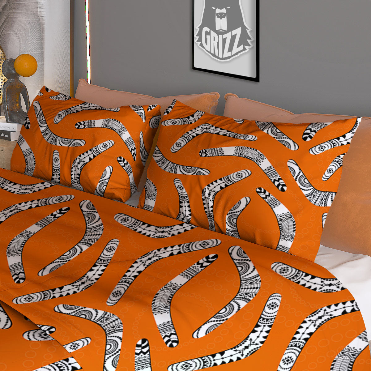 Boomerang Australian Aboriginal Print Duvet Cover Bedding Set