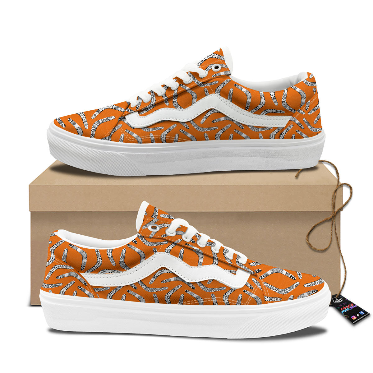 Boomerang Australian Aboriginal Print Skate Shoes-grizzshop