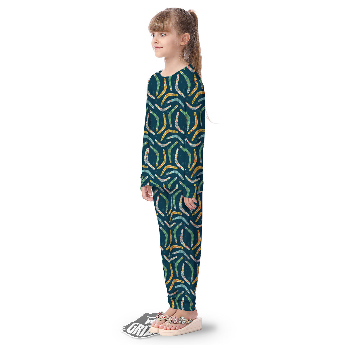 Boomerang Australian Print Pattern Kid's Pajamas-grizzshop
