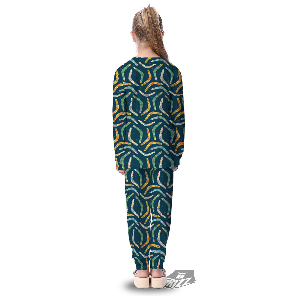 Boomerang Australian Print Pattern Kid's Pajamas-grizzshop