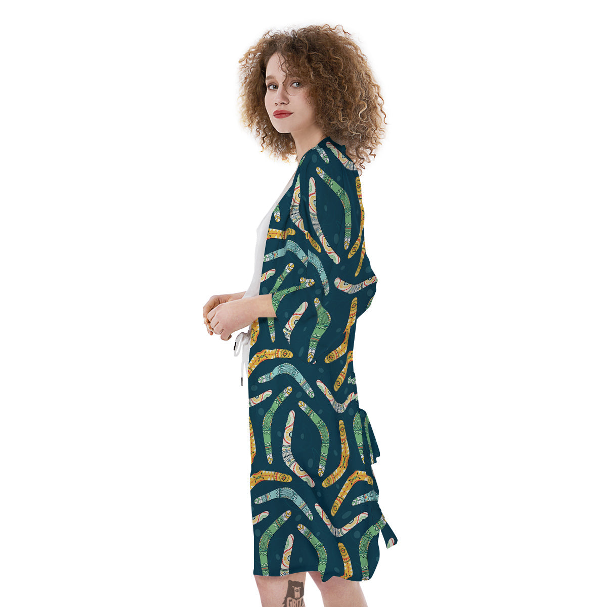 Boomerang Australian Print Pattern Kimono-grizzshop