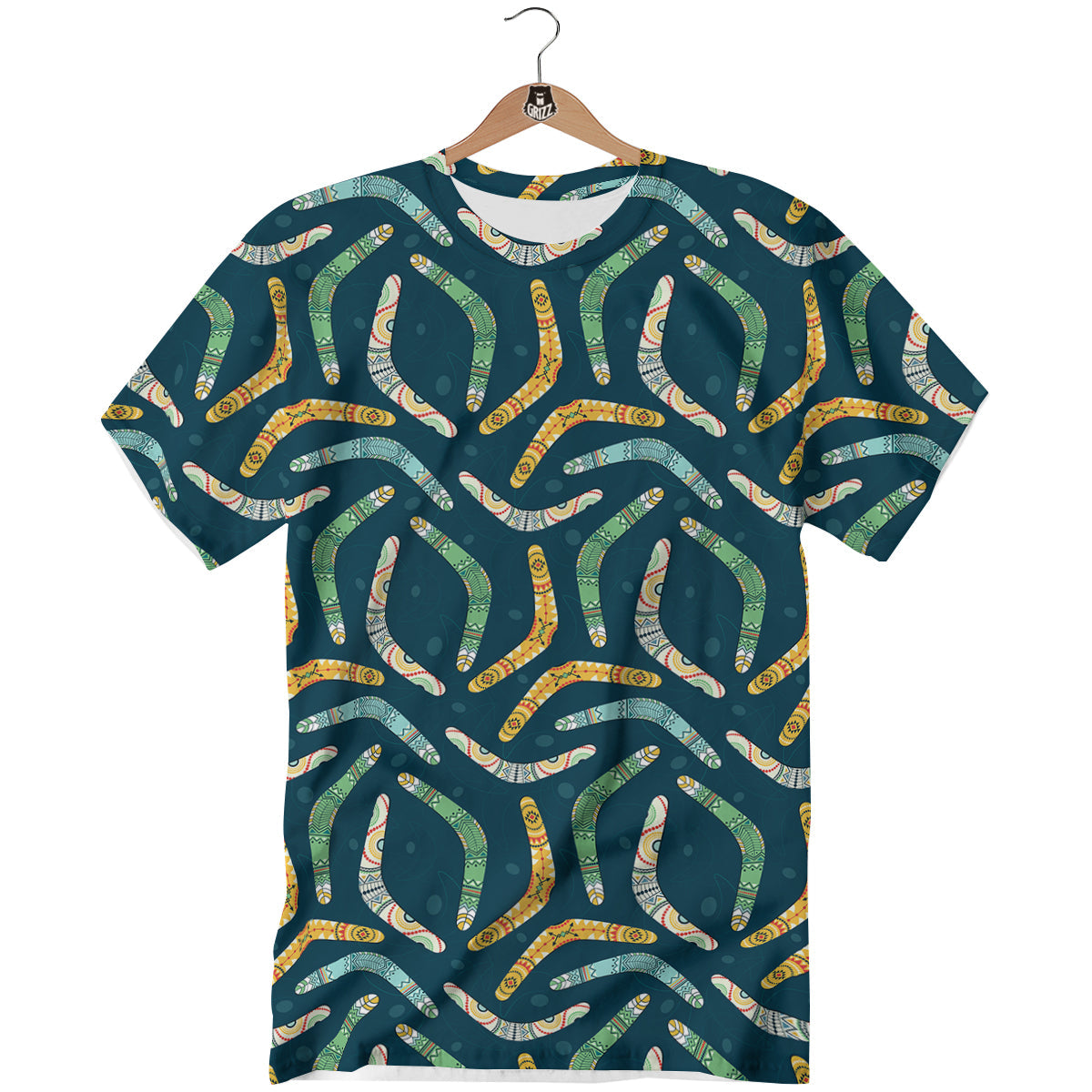 Boomerang Australian Print Pattern T-Shirt-grizzshop
