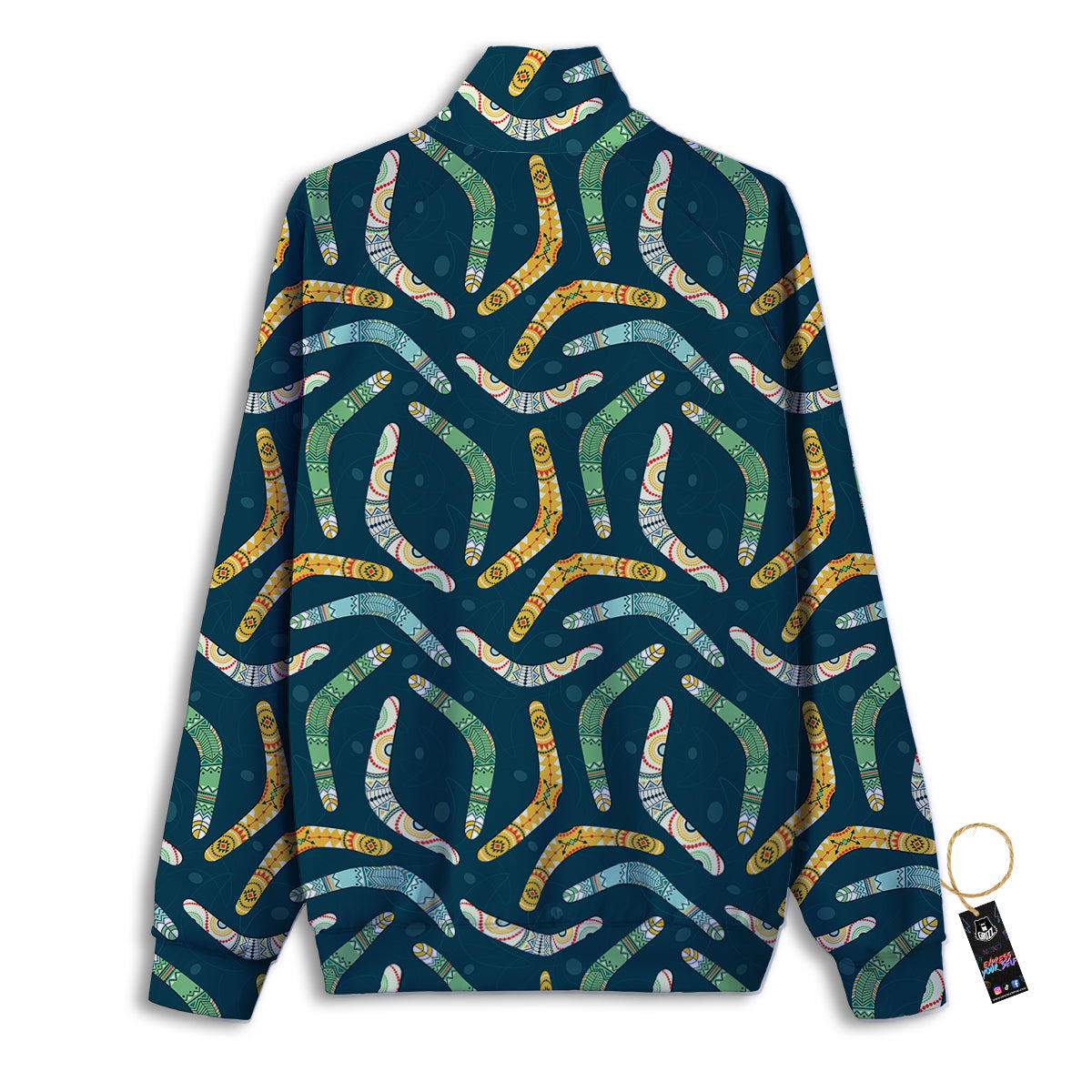 Boomerang Australian Print Pattern Track Jacket-grizzshop