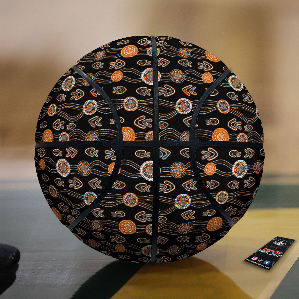 Boomerang Dot Aboriginal Print Basketball-grizzshop