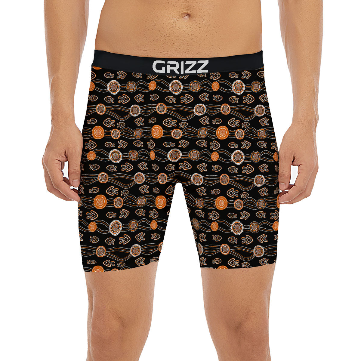 Boomerang Dot Aboriginal Print Boxer Briefs-grizzshop