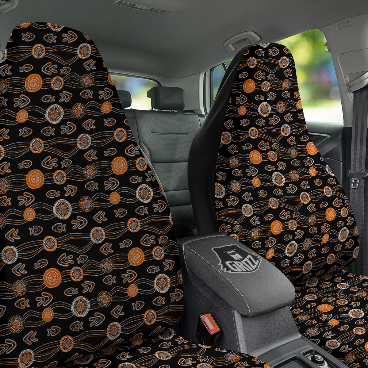 Boomerang Dot Aboriginal Print Car Seat Covers-grizzshop