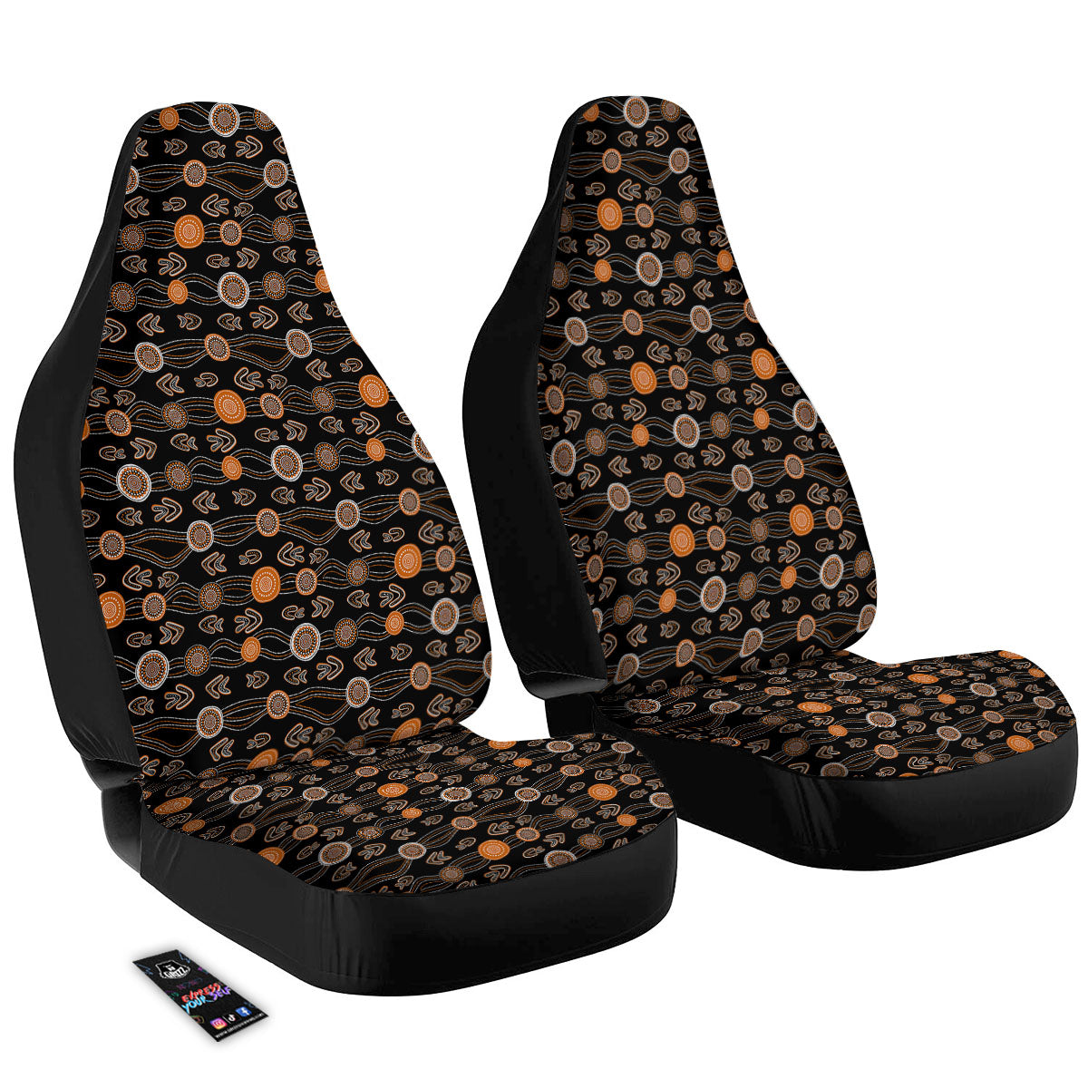 Boomerang Dot Aboriginal Print Car Seat Covers-grizzshop