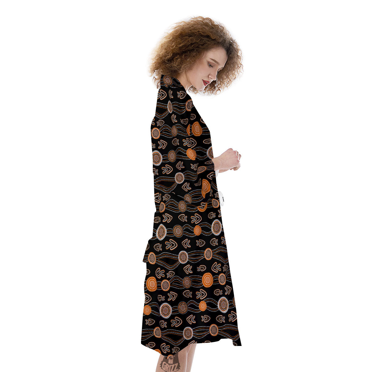 Boomerang Dot Aboriginal Print Kimono-grizzshop