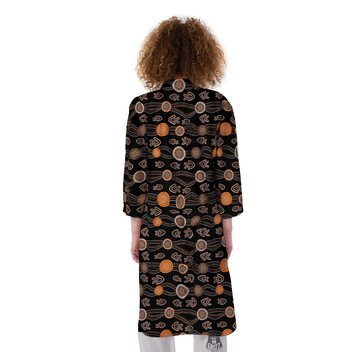 Boomerang Dot Aboriginal Print Kimono-grizzshop