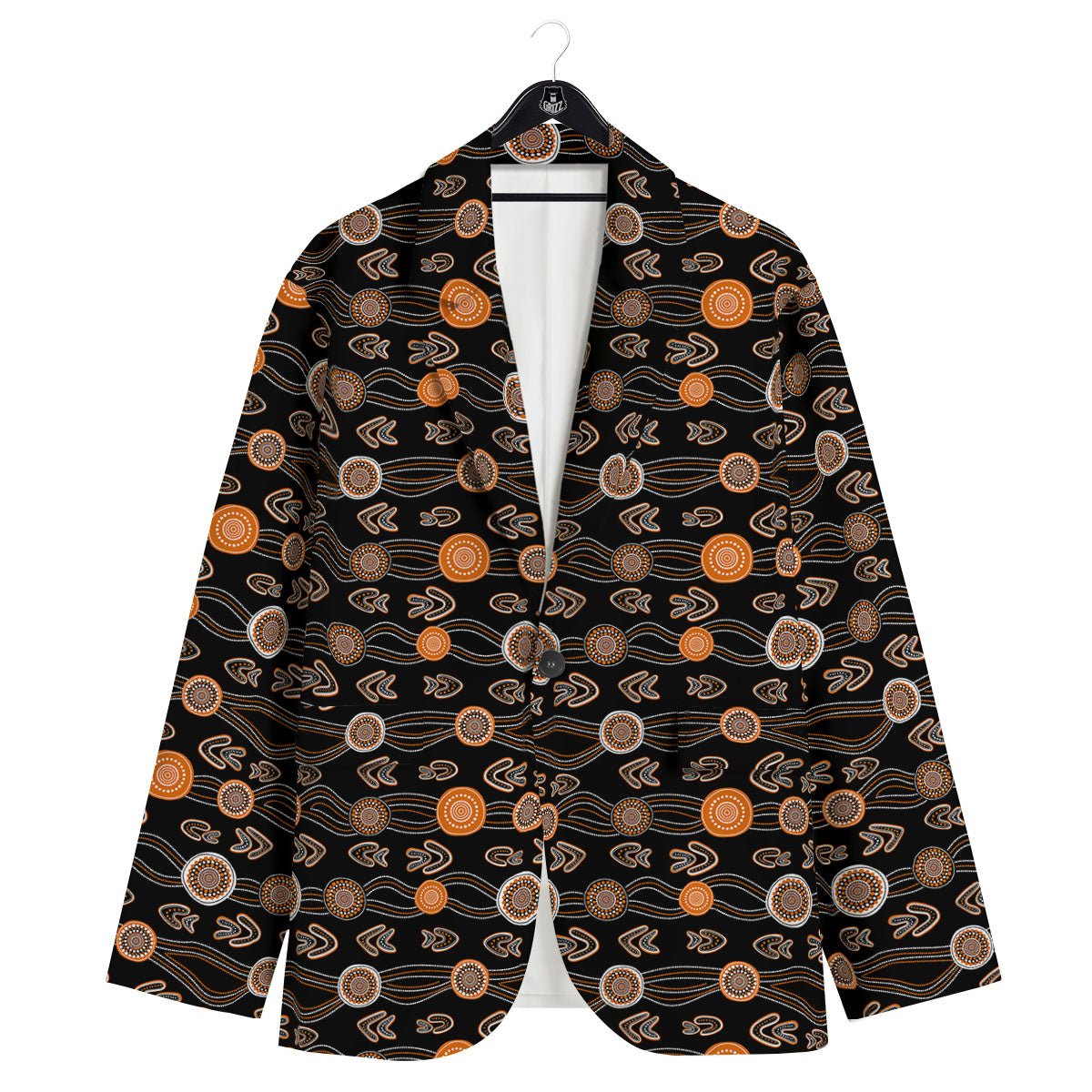 Boomerang Dot Aboriginal Print Men's Sport Coat-grizzshop