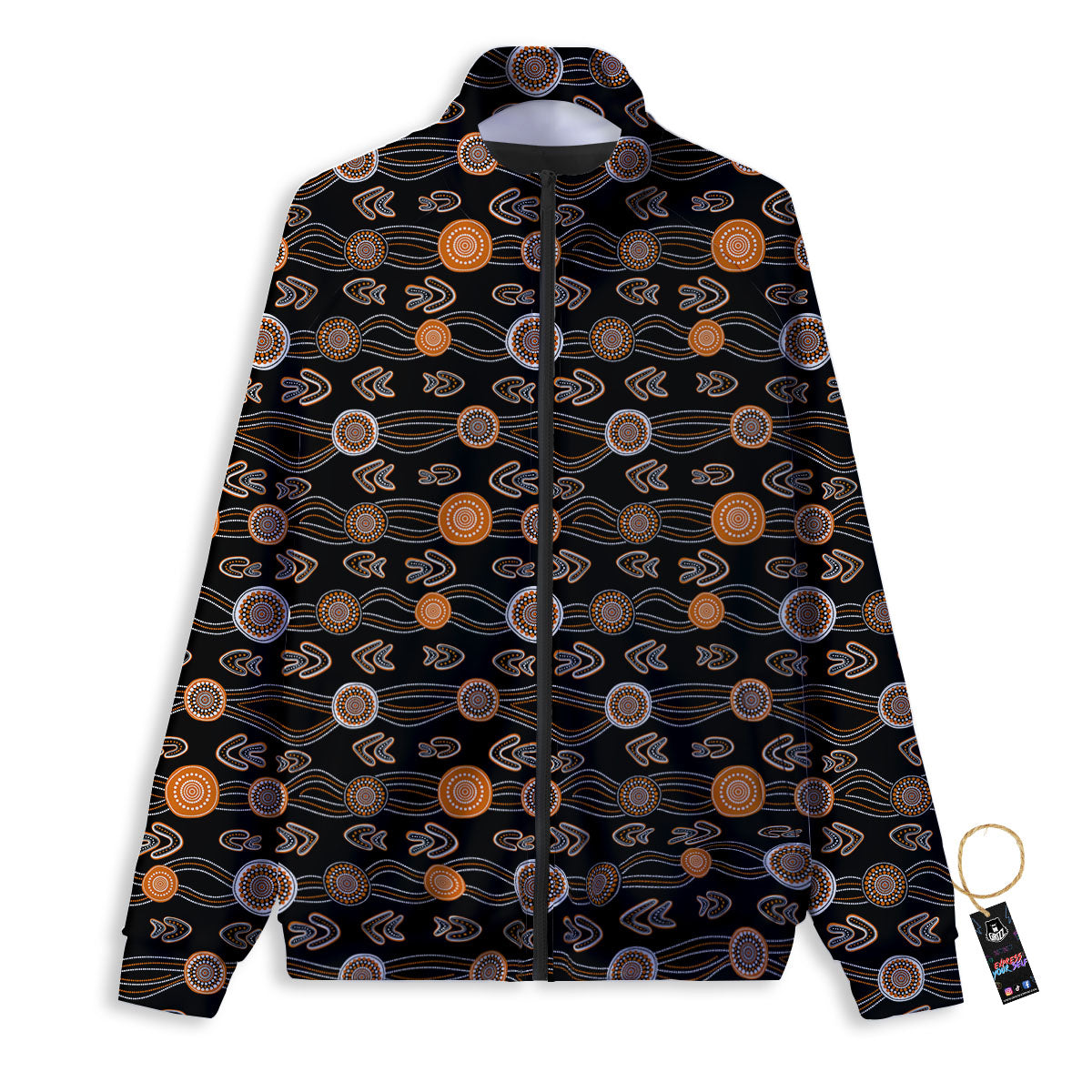 Boomerang Dot Aboriginal Print Track Jacket-grizzshop
