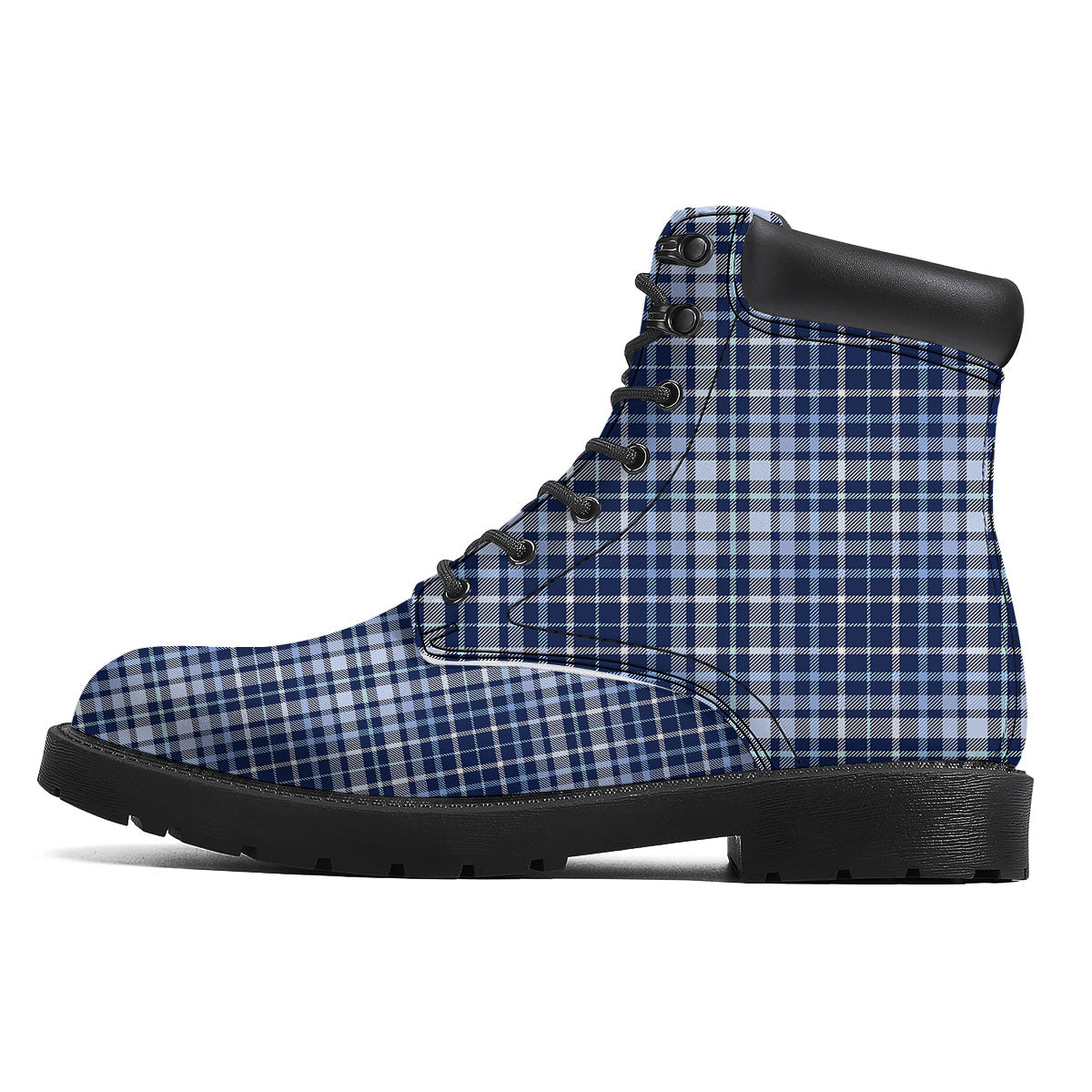 Border Tartan Blue Print Pattern Boots-grizzshop