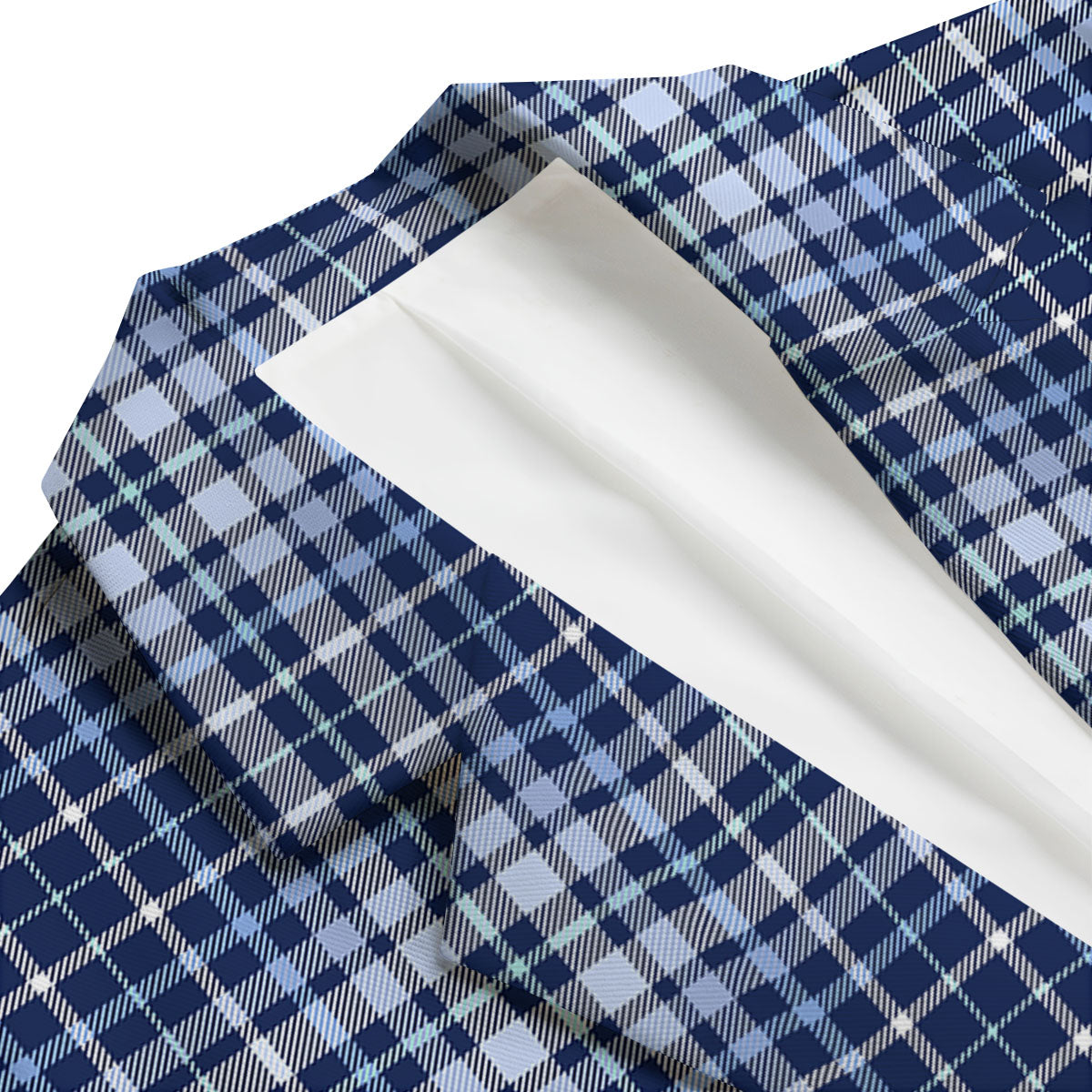 Border Tartan Blue Print Pattern Men's Blazer-grizzshop