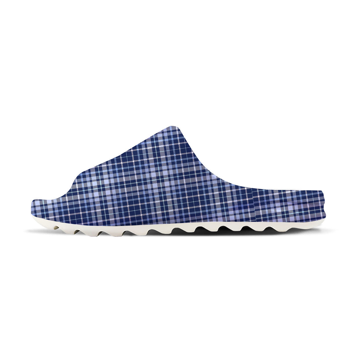 Border Tartan Blue Print Pattern Sandals-grizzshop
