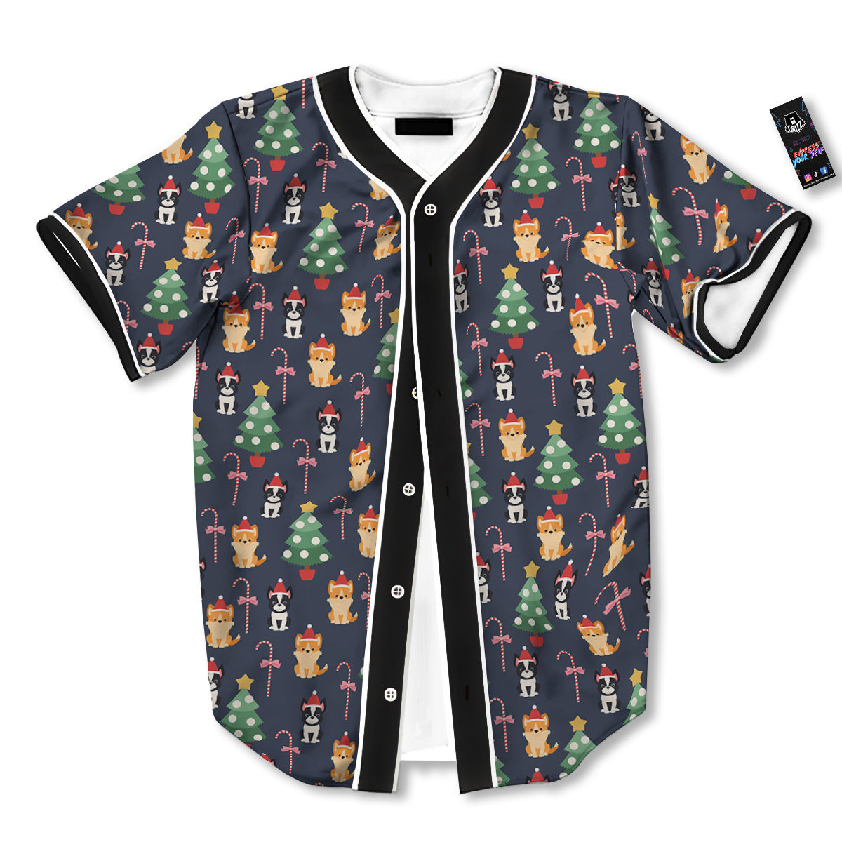 Boston Terrier And Corgi Christmas Print Baseball Jersey-grizzshop