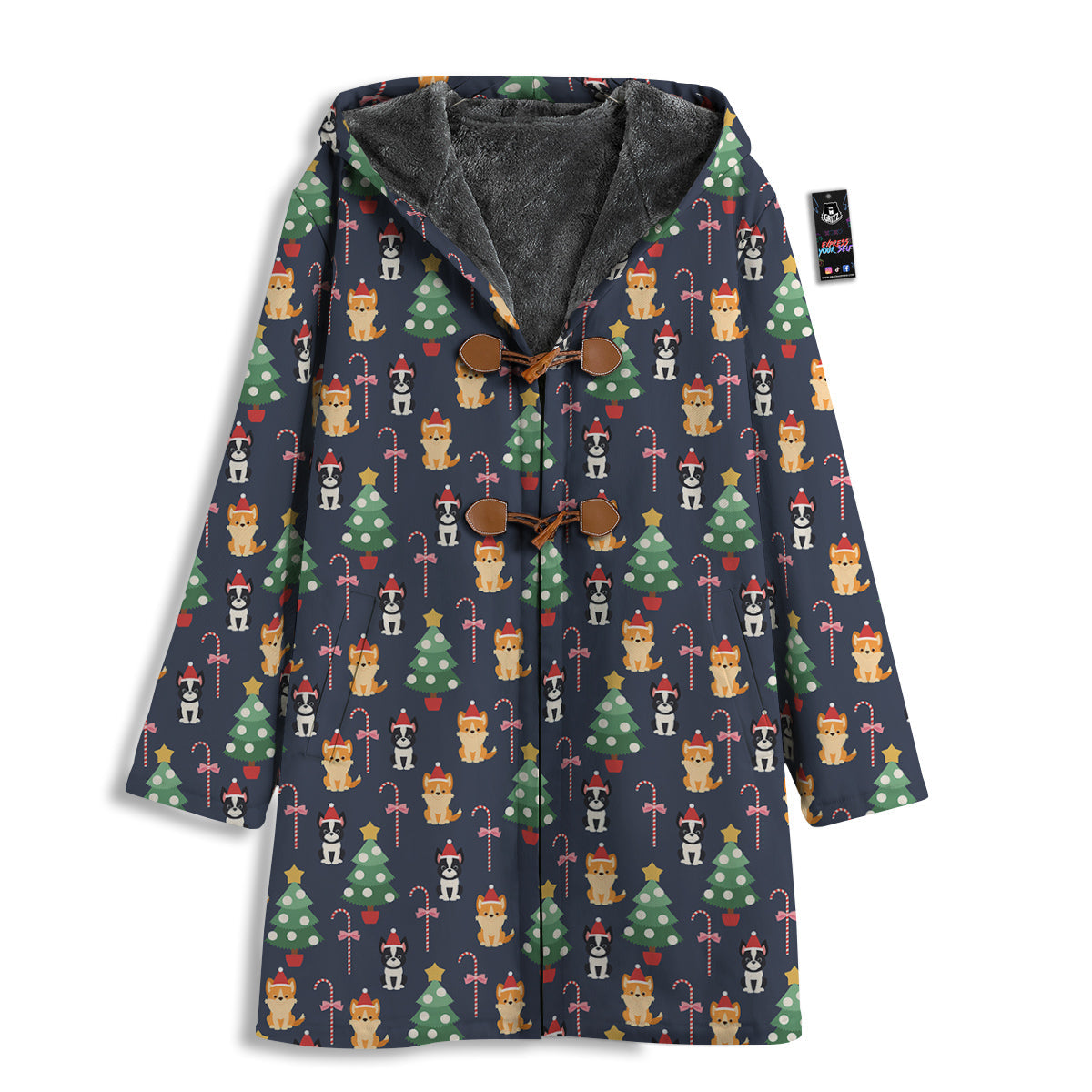 Boston Terrier And Corgi Christmas Print Men's Windbreaker Jacket-grizzshop