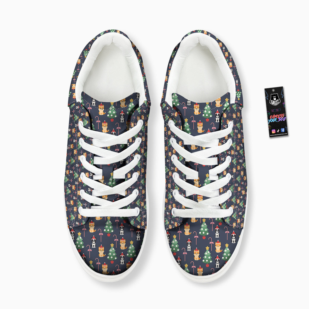 Boston Terrier And Corgi Christmas Print Platform Shoes-grizzshop