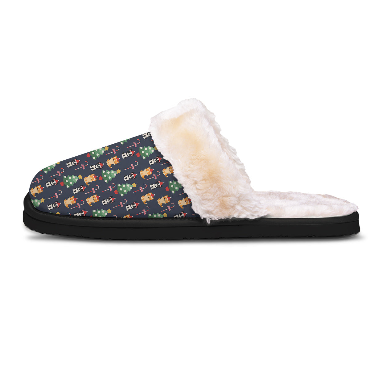 Boston Terrier And Corgi Christmas Print Slippers-grizzshop
