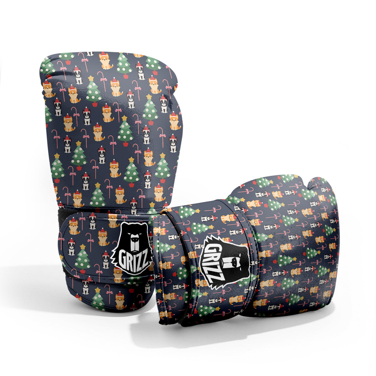 Boston Terrier And Corgi Christmas Print Pro Boxing Glove