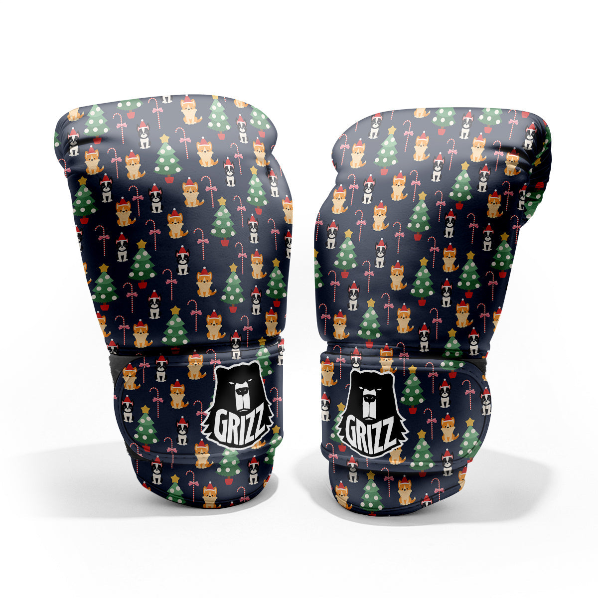 Boston Terrier And Corgi Christmas Print Pro Boxing Glove