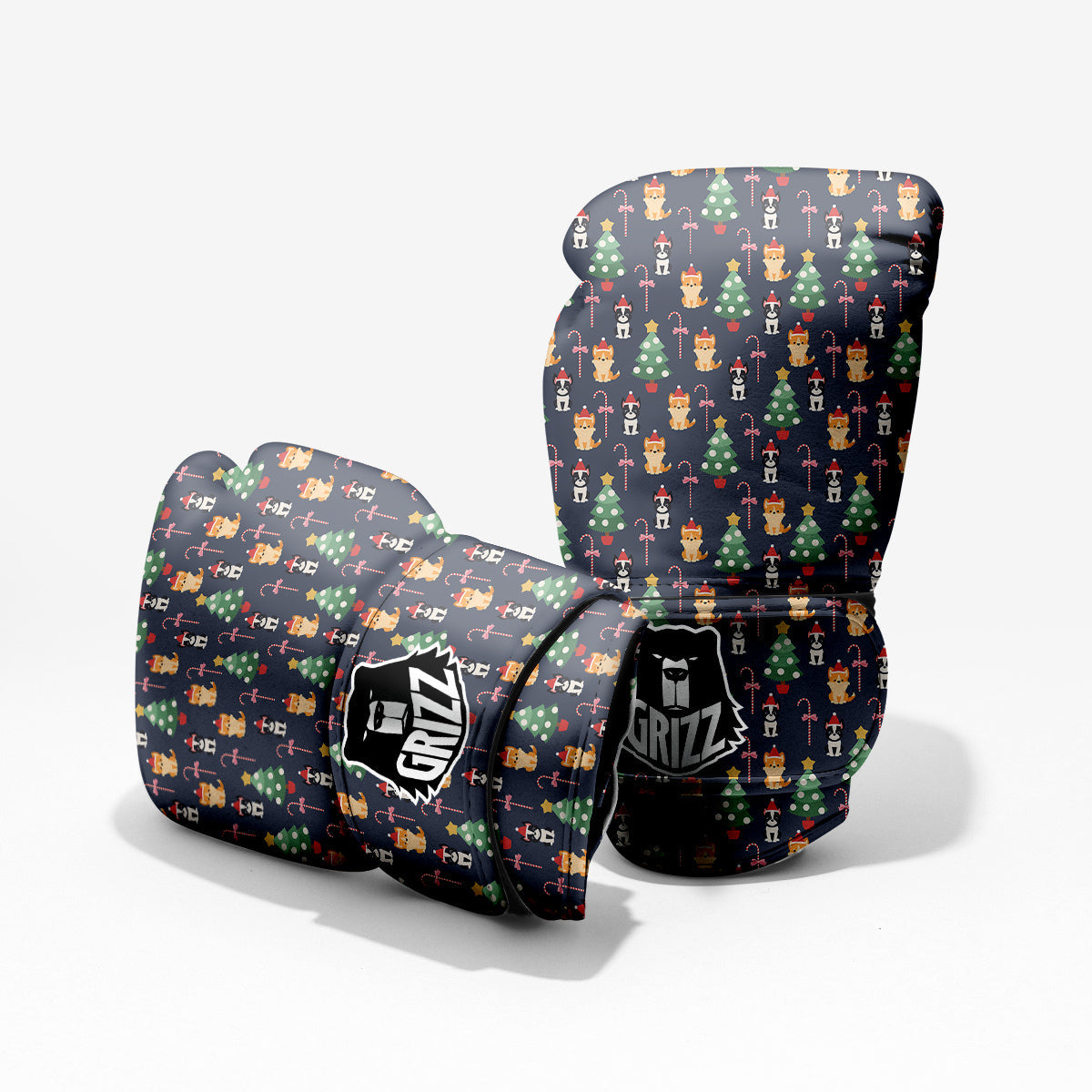 Boston Terrier And Corgi Christmas Print Pro Boxing Glove