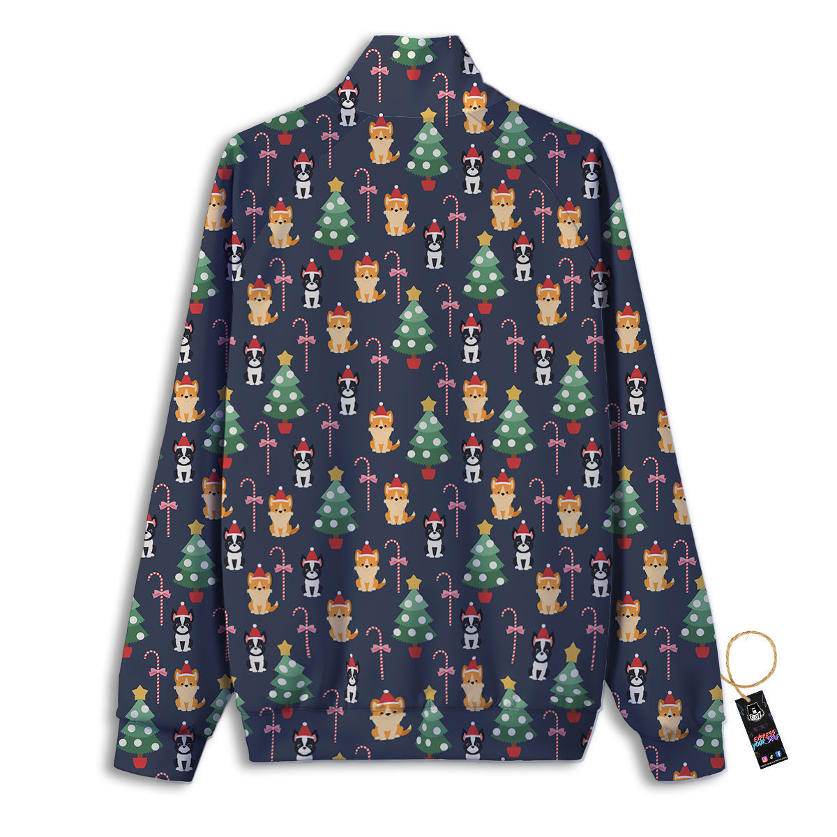 Boston Terrier And Corgi Christmas Print Track Jacket-grizzshop