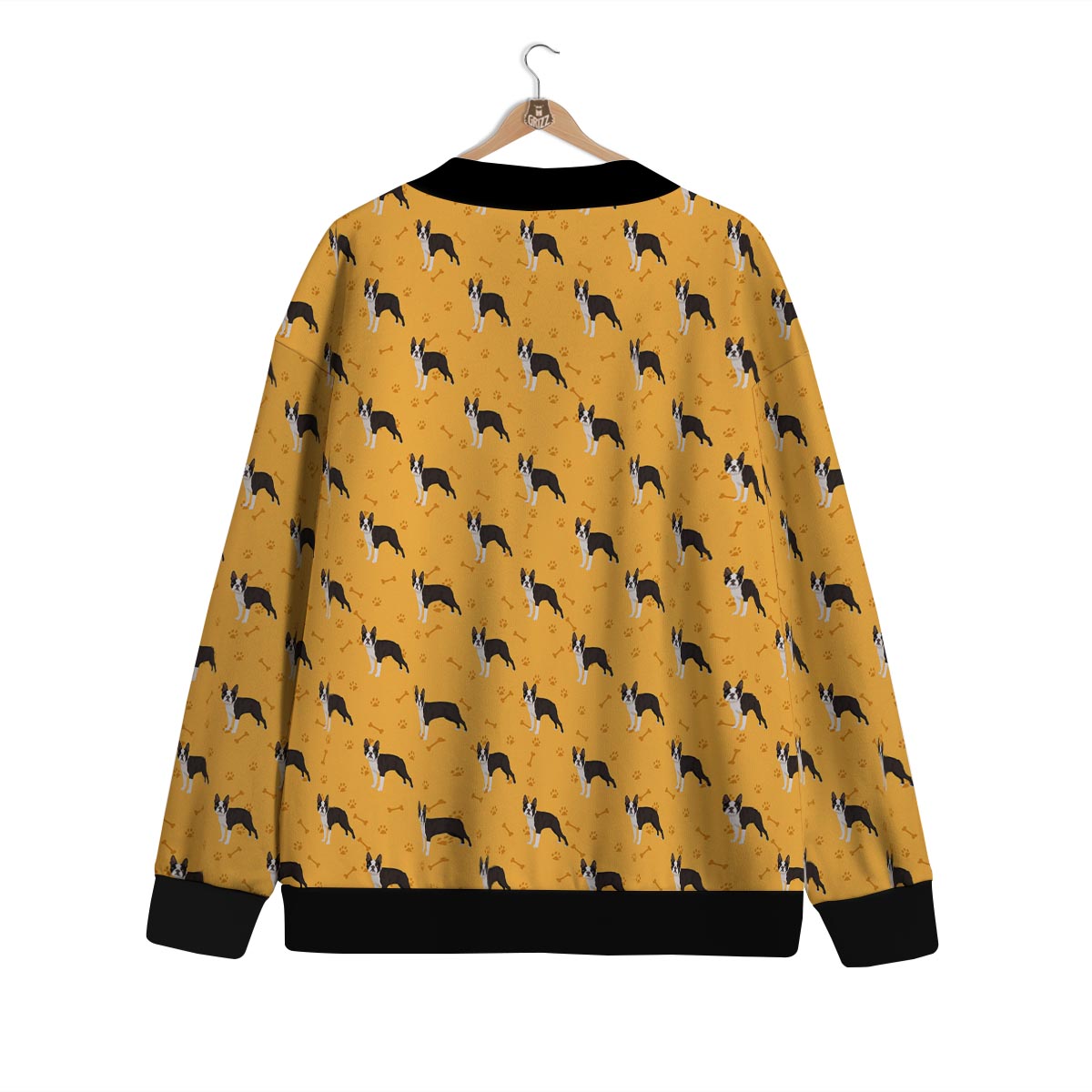 Boston Terrier Cartoon Print Pattern Cardigan-grizzshop